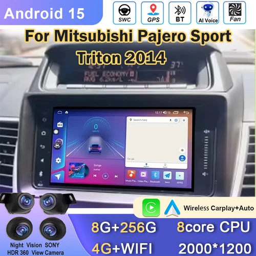 Imagen 1 del producto Radio de coche de 7 pulgadas para Mitsubishi Pajero Sport Triton 2014 Carplay reproductor de pantalla automática Multimedia 5G WIFI estéreo No 2din Autoradio