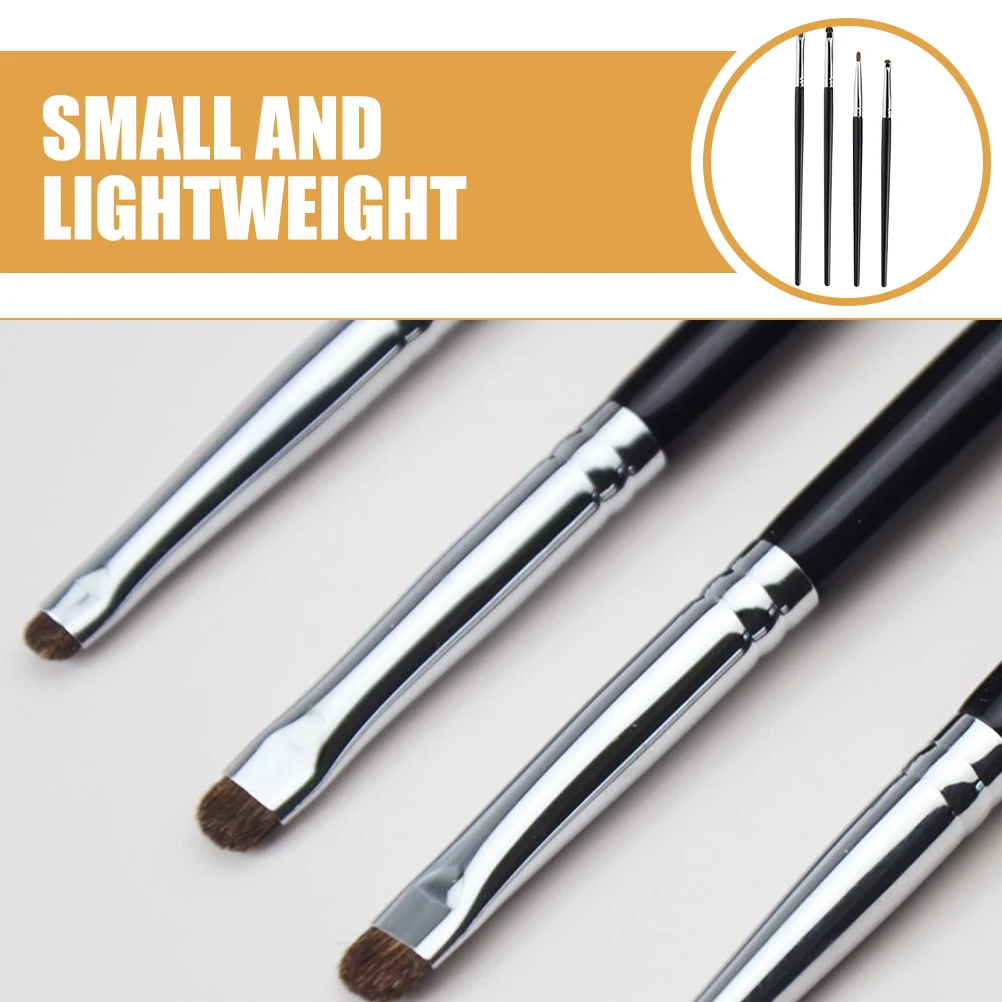

4pcs Eyeshadow Brush Kit Angled Fine Makeup Tool for Eyeliner Precision Small Portable Eye Brush Set Women Makeup Tools
