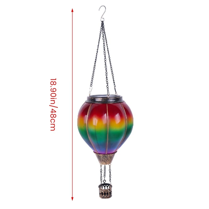 LICE-Hot Air Balloon Solar Lantern Lights Outdoor Hanging Solar Lantern For Garden Yard Patio Porch Decor