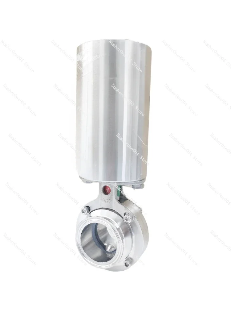 

304 stainless steel head quick installation pneumatic butterfly valve D681X sanitary clamp valve disc valve