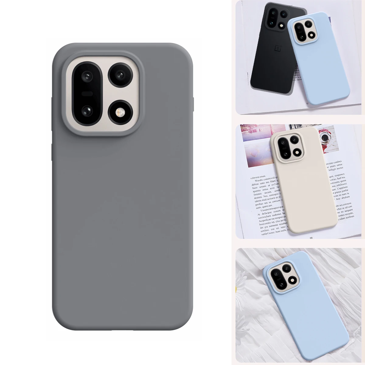 Shockproof Soft Liquid Silicone Case For Oneplus 15 13T 15T OnePlus ACE 5 ACE6, Slim Skin Fleece Protection Cover Retail Package