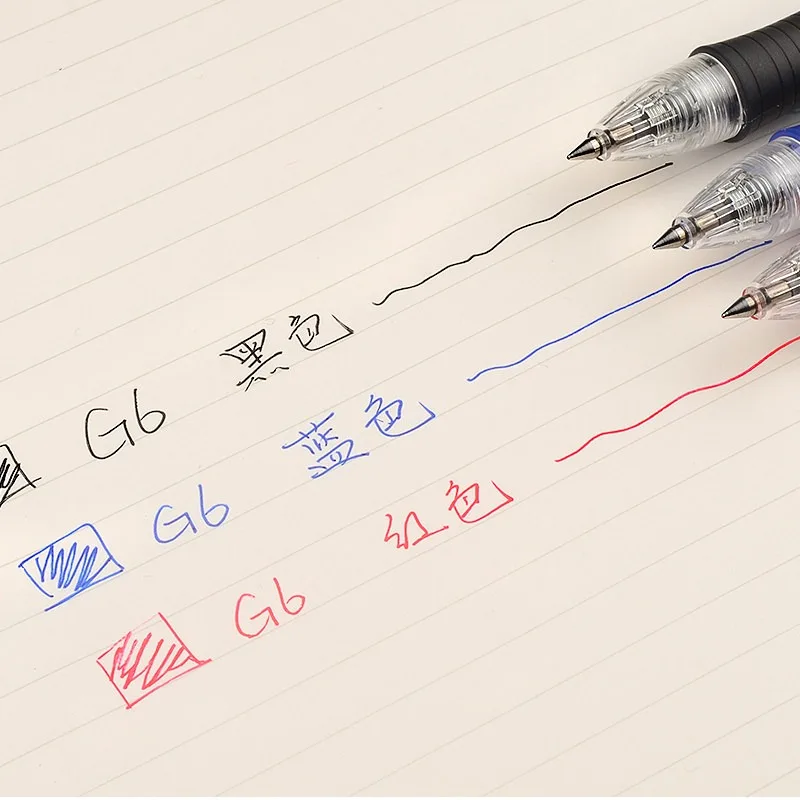 PILOT BL-G6 Retractable Gel Pen,0.5mm Black/Red/Blue Ergonomic Streamline Barrel&High Capacity For School Office Home Daily Use