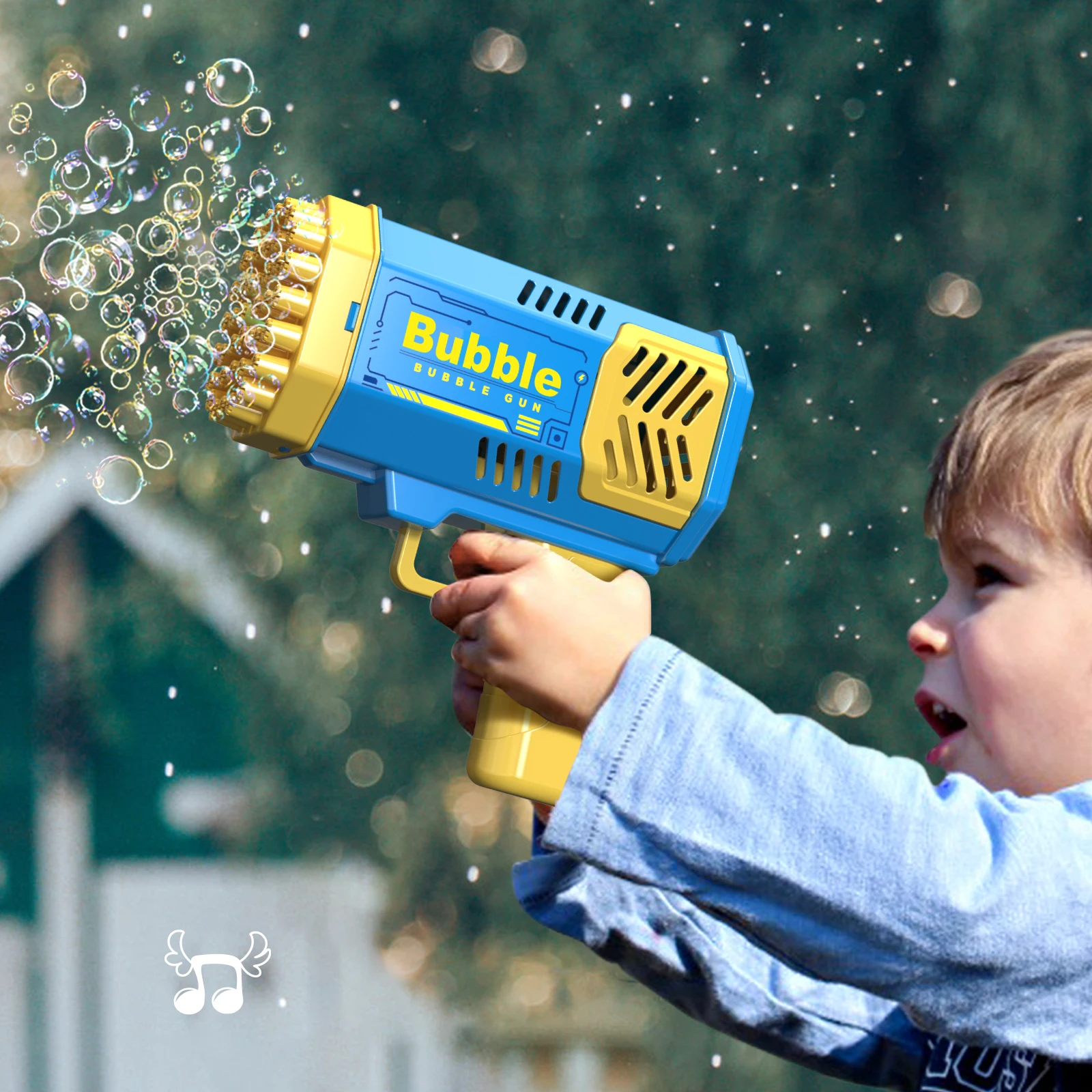 Rocket Launcher Handheld draagbaar elektrisch automatisch bubbelpistool LED-licht voor jongen en meisje, het perfecte feestspeelgoed voor buiten, cadeau