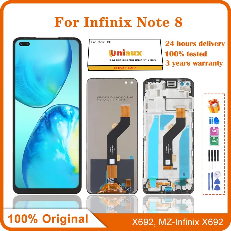 

Для мобильного телефона Infinix Note 8, ЖК-экран в сборе, сенсорный экран, замена ЖК-панели