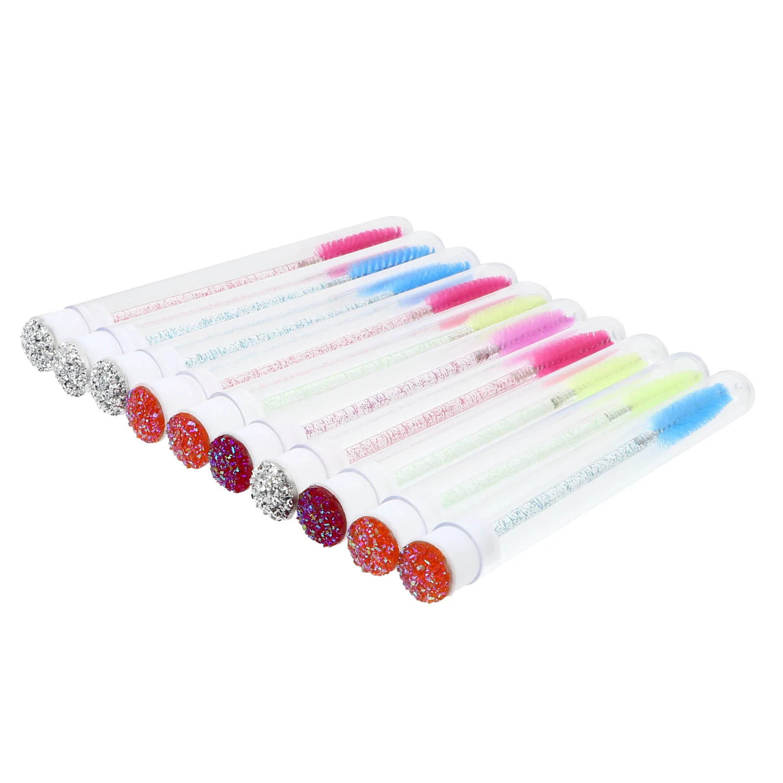 10pcs Mascara Stick Tube Set Refillable Wand Bottle DIY Plastic Empty Eyeliner Eyelash Brush Container Long Lasting Travel Size