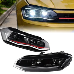 Headlights For VW POLO 2019-2022 DRL Daytime Running Lights Head Lamp LED Bi Xenon Bulb Fog Lights Tuning POLO Car Accessories