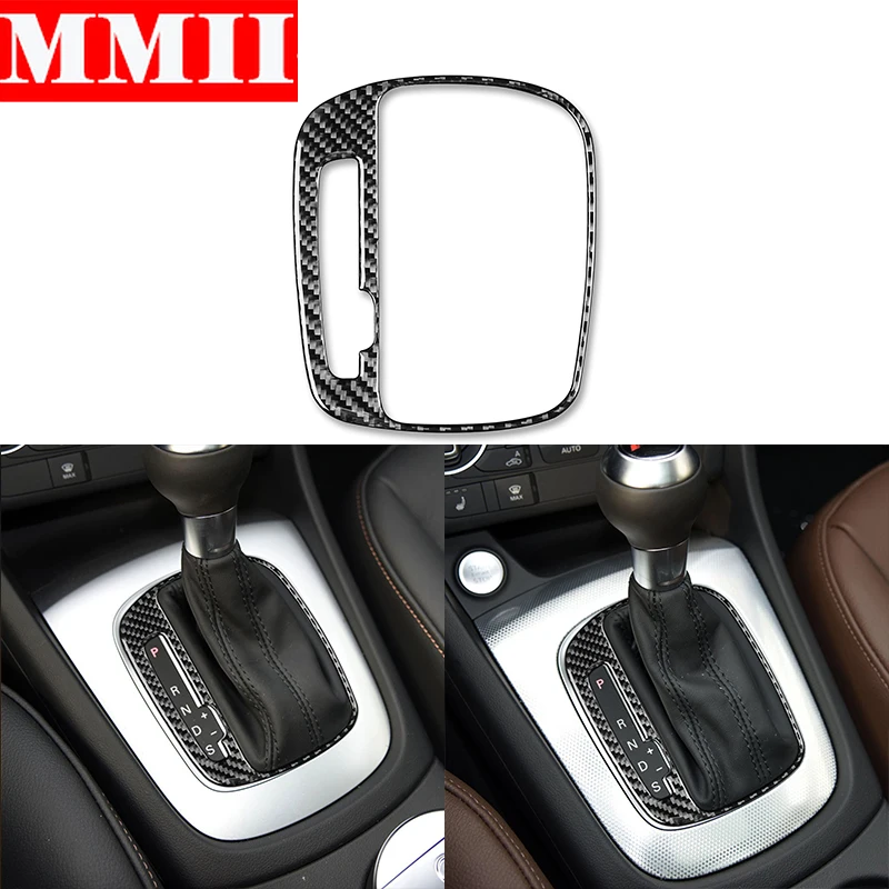 For Audi Q3 2015 2016 2017 2018 Carbon Fiber Interior Gear Shift Panel Frame Cover Trim Decoration Sticker Car Accessories