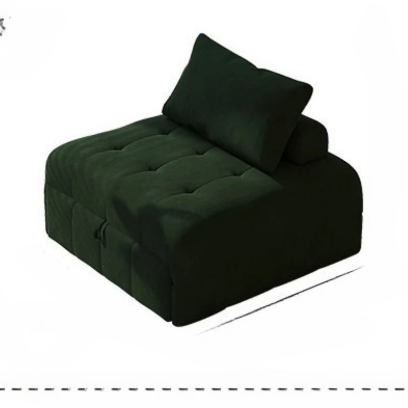 

Sofa bed small apartment green fabric sofa living room dual-purpose foldable retractable single