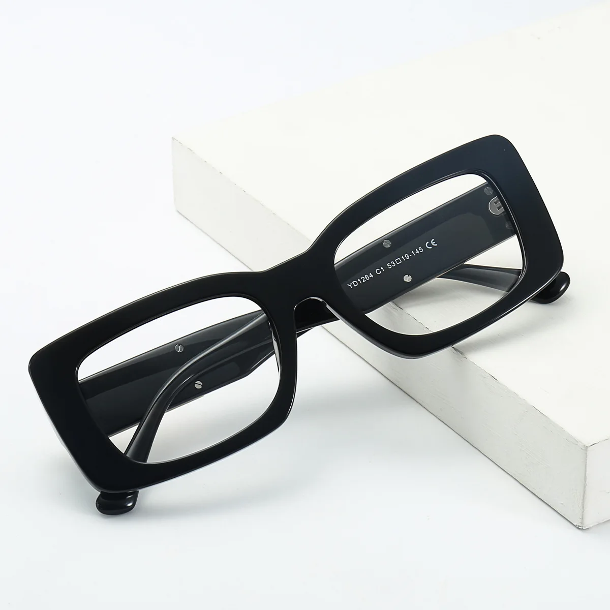 جيميسوس ﻿ نظارات طبية مستطيلة سميكة مخصصة على الطراز الياباني بإطار مربع نابض بالحياة مع نظارات قصر النظر