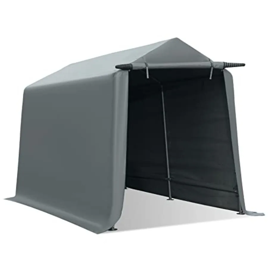 Portable Storage Shelter, 7x12 ft Storage Shed Heavy Duty Outdoor Carport with Roll-up Zipper Door, Waterproof and UV Resistant