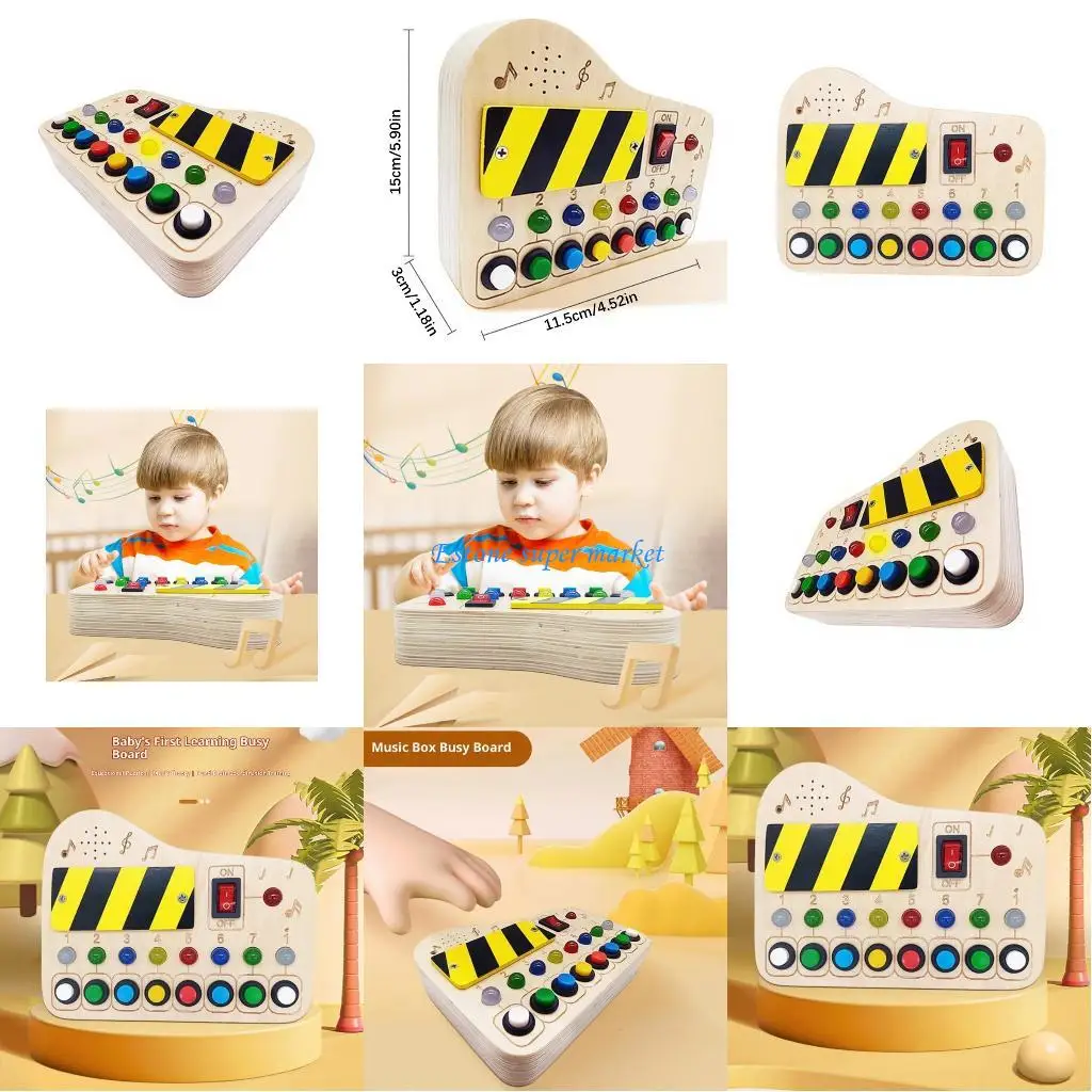 090B 幼児の聴覚感覚の発達のための木製音楽ビジーボード、微細運動能力