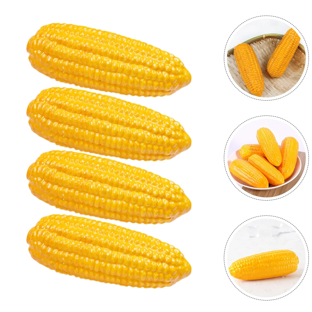 4 Pcs Simulated Vegetable Model Food Artificial Corn Decor Vegetables Foam Decoration Lifelike Baby Fake