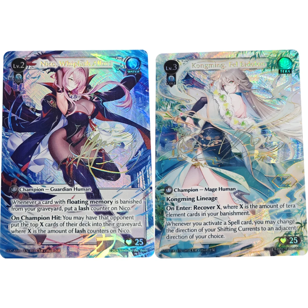 

Anime Grand Archieve TCG Collection Card Nico Whiplash Allure Kongming Fel Eidolon Refractive Color Flash Textured Card Gifts