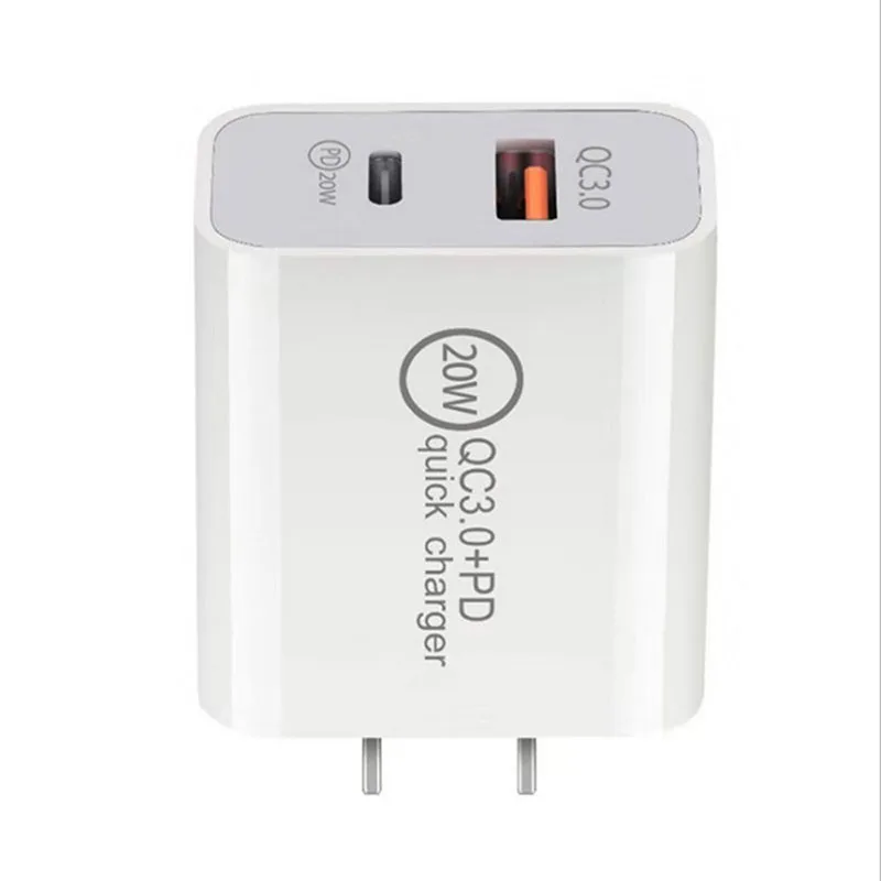 20w Charger PD Fast Charging Head PD+QC Double Port Charging Head For Apple Android Huawei  Typec Mobile Phone Fast Charging