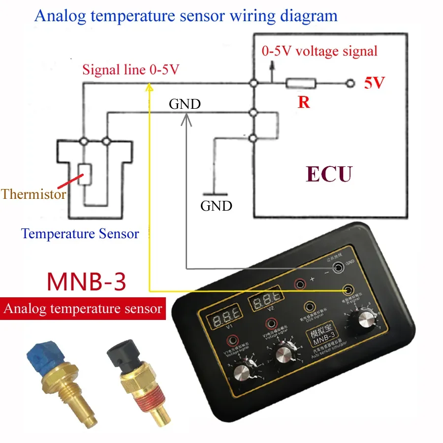 Imagem -04 - Carro Ecu Tester para Automóvel Gerador de Sinal do Veículo Voltímetro Auto Sensor Oxigênio Pressão do Óleo Simulador Repair Tool Mnb3