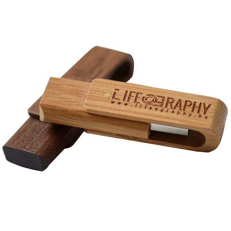 Clé USB 2.0 en bois avec logo personnalisé gratuit, clé USB portable, disque U, capacité réelle, boîte cadeau, 64 Go, 32 Go, 16 Go, 8 Go, 4 Go