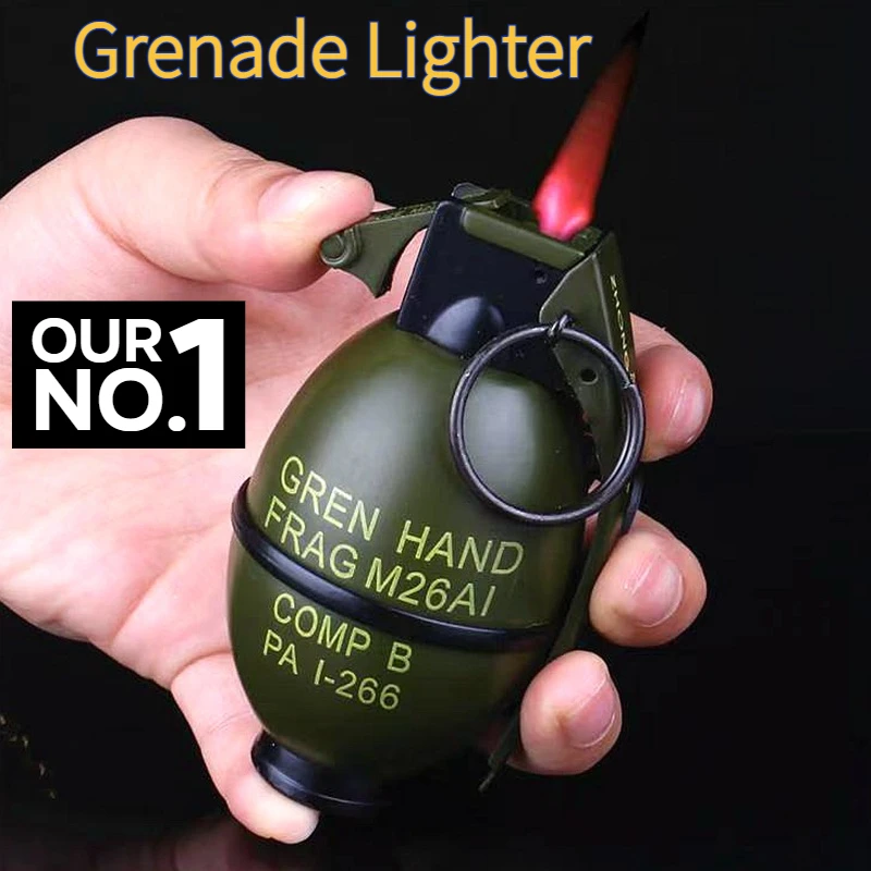 Medium Military Fan Grenade Model Creative Metal Electronic Windproof Lighter Crafts New and Unique Lighters & Smoking Cigarette