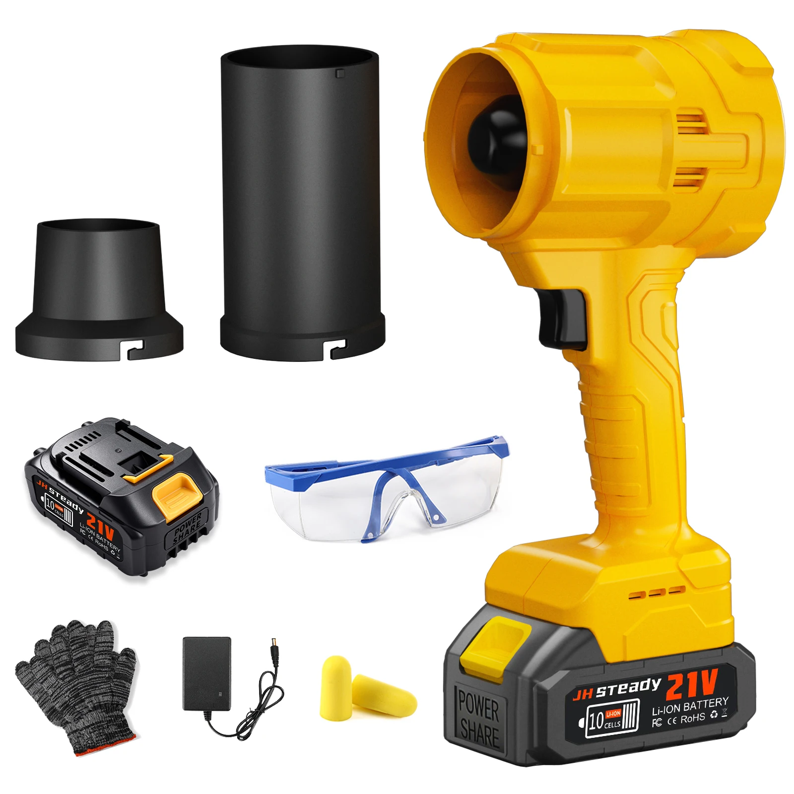 

JH Устойчивый вентилятор для листьев 3500 Вт, высокая скорость 350 м/с, бесступенчатая переменная скорость, с защитой безопасности