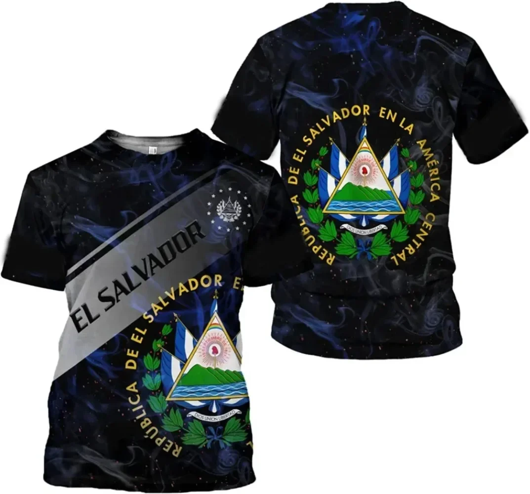 Camiseta El Salvador para hombre y mujer, ropa de hombre con cuello redondo de gran tamaño con estampado 3d