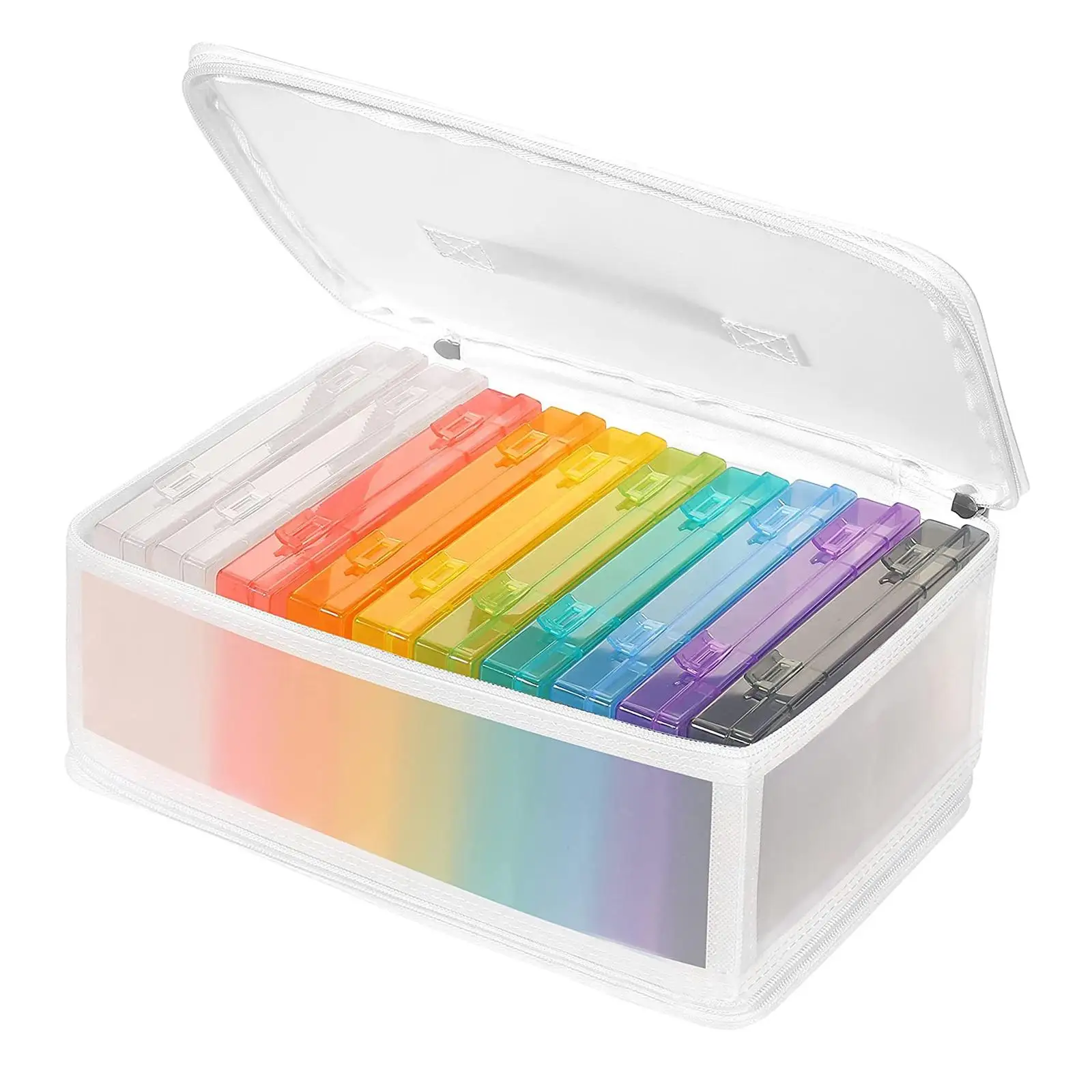 Foldable Zippered Photo Storage Case Clear Bag Durable 4x6 Organizer for Universal Arts Craft Photo Prints Garden Seed Packets