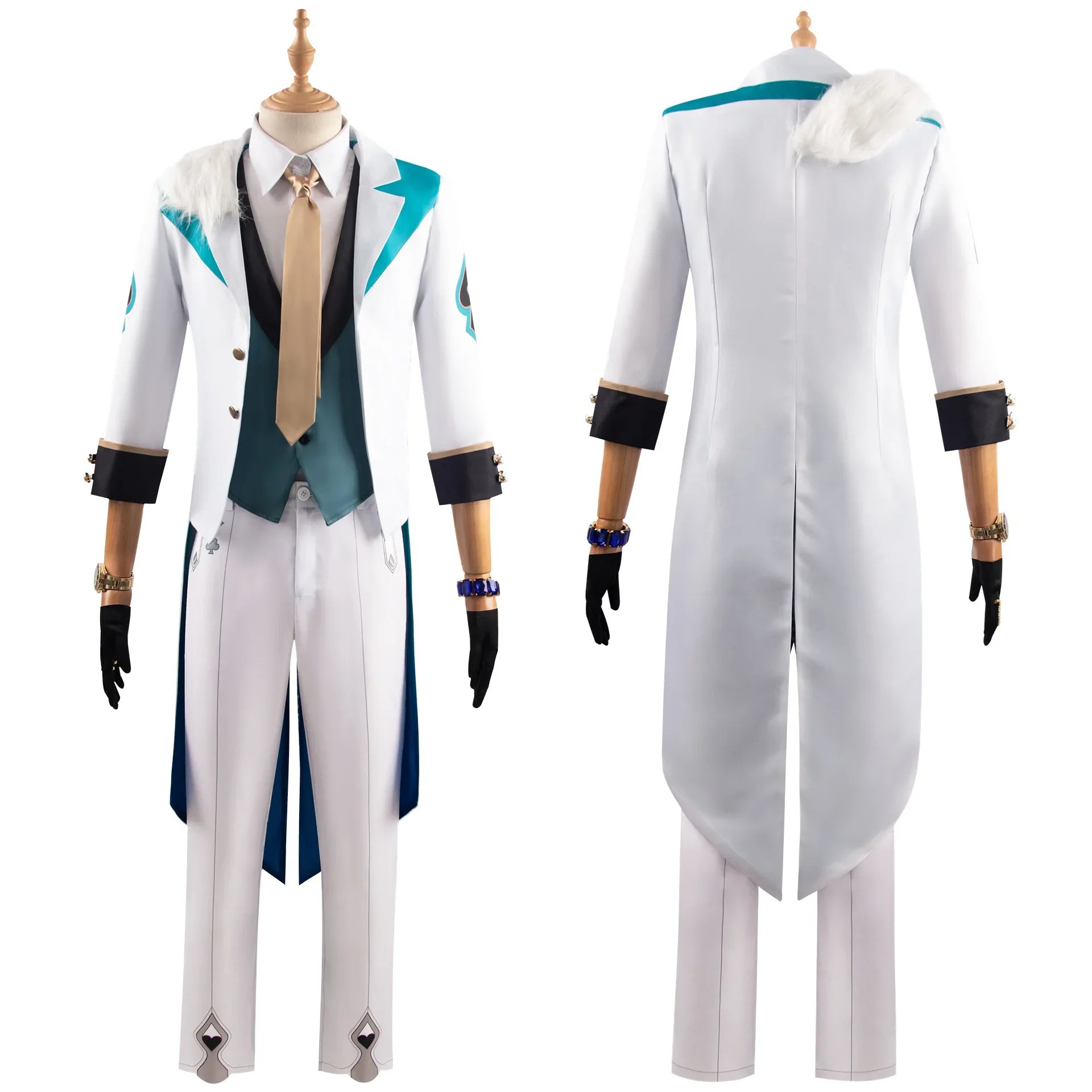 Costume de Cosplay Honkai Star Rail Aventurine pour Homme et Femme, Blanc, Cool, Bel Uniforme, Interdit la ixd'Halloween, Tenue de Jeu