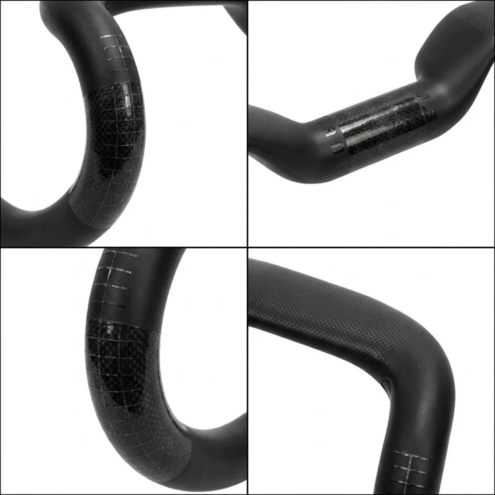 Carbon Fiber Bicycle Handlebar Bicycle Handlebar Black Matte Carbon Fiber Handlebar Black Matte Finish UV Reflective Marking
