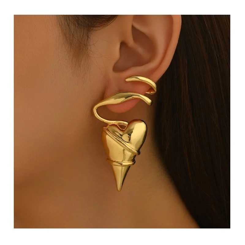 

Серьги-гвоздики Wind Jewelry: Нишевый дизайн в форме сердца, легкая роскошь, универсальные, высококачественные, геометрические
