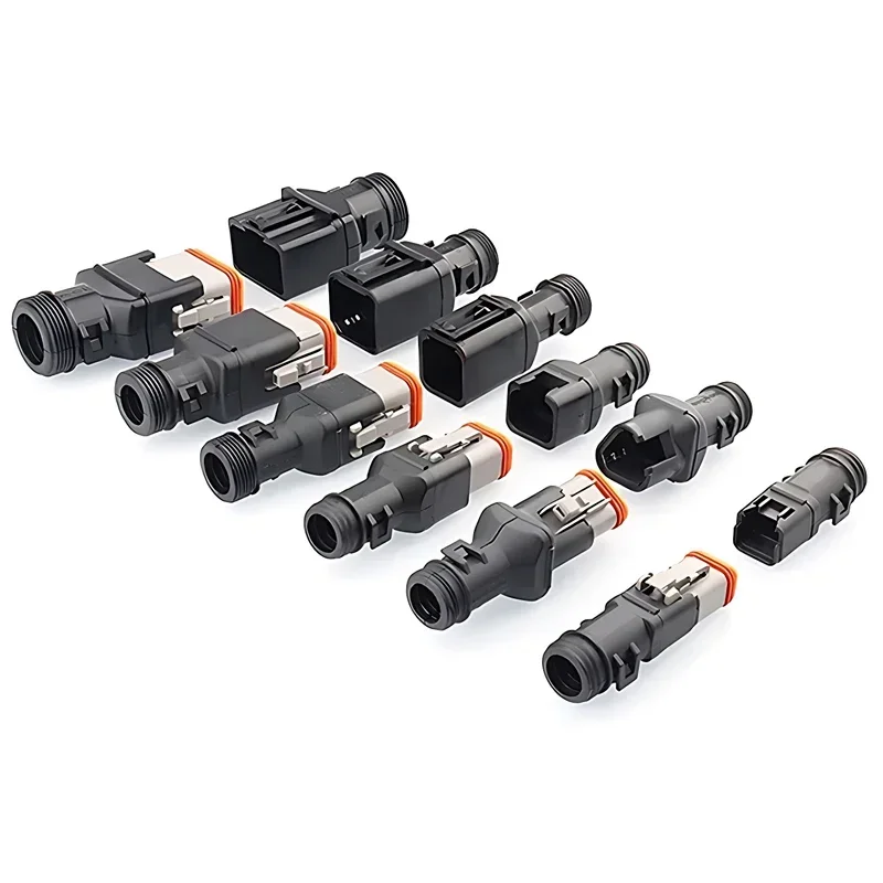 10/50/100Sets 2-12P Male Female DT Connector Tail Clip Connectors with Corrugated Pipe Fixed Harness Clip 1101-237-0405 231-0305