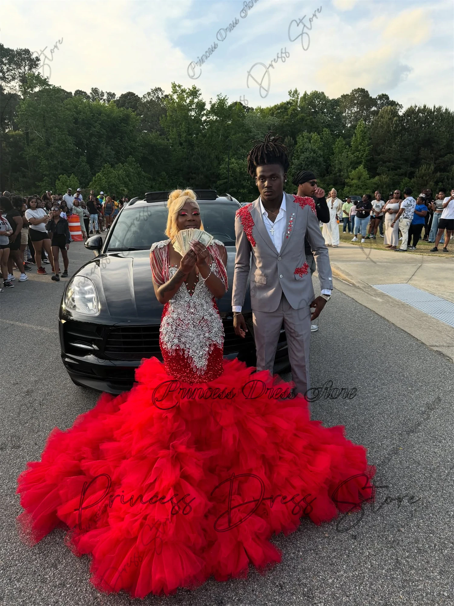 

Блестящие новые поступления, тюлевые платья для выпускного вечера с оборками, бриллиантовые кристаллы и стразы, платье на день рождения, вечернее вечернее платье по индивидуальному заказу