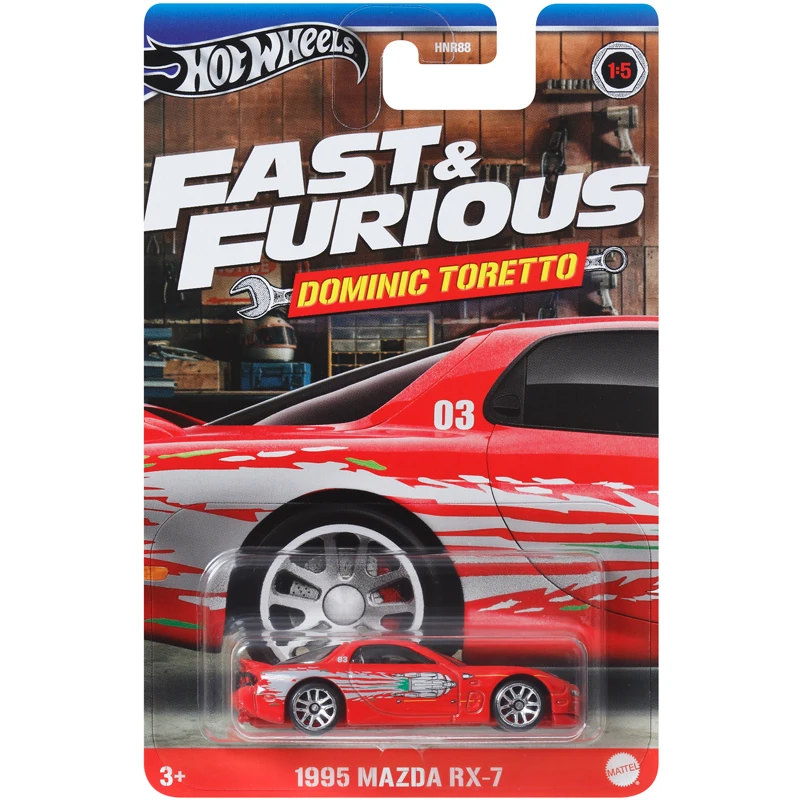 Hot Wheels Cars Fast & Furious 1995 MAZDA RX-7 LYKAN HYPERSPORT 1/64 Metal Die-cast Model Collection Toy Vehicles HNR88