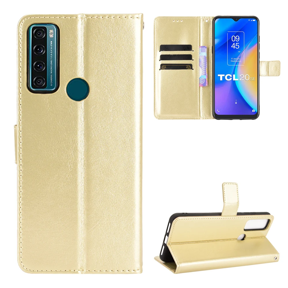 Fashion Wallet PU Leather Case Cover For TCL 20 SE/20R 5G Flip Protective Phone Back Shell With Card Slot Holders For TCL 10