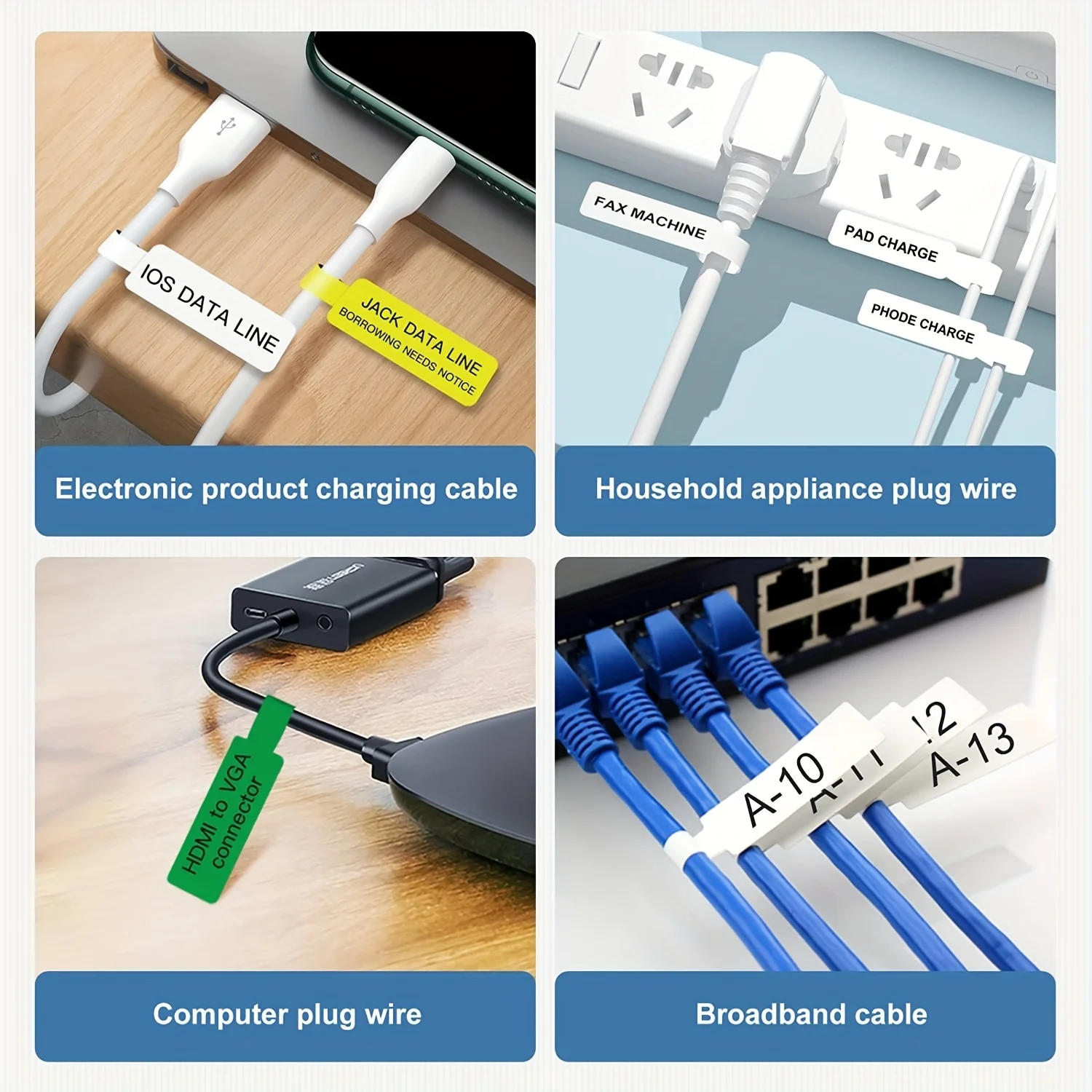 Cable F-Type Tag Sticker for Phomemo M110/M200 Termico Papel Autoadhesivo Folder Label Rolls