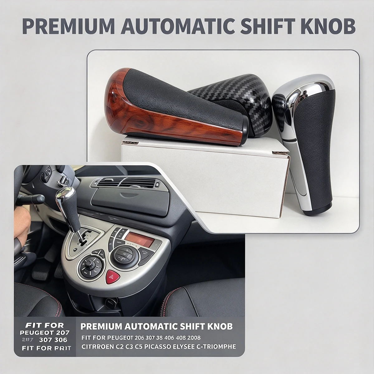 Direct Fit Gear Change Button Automatic Shift Knob Pen Lever For Peugeot 607 408 407 308 307 301 208 207 206 3008 5008 RCZ