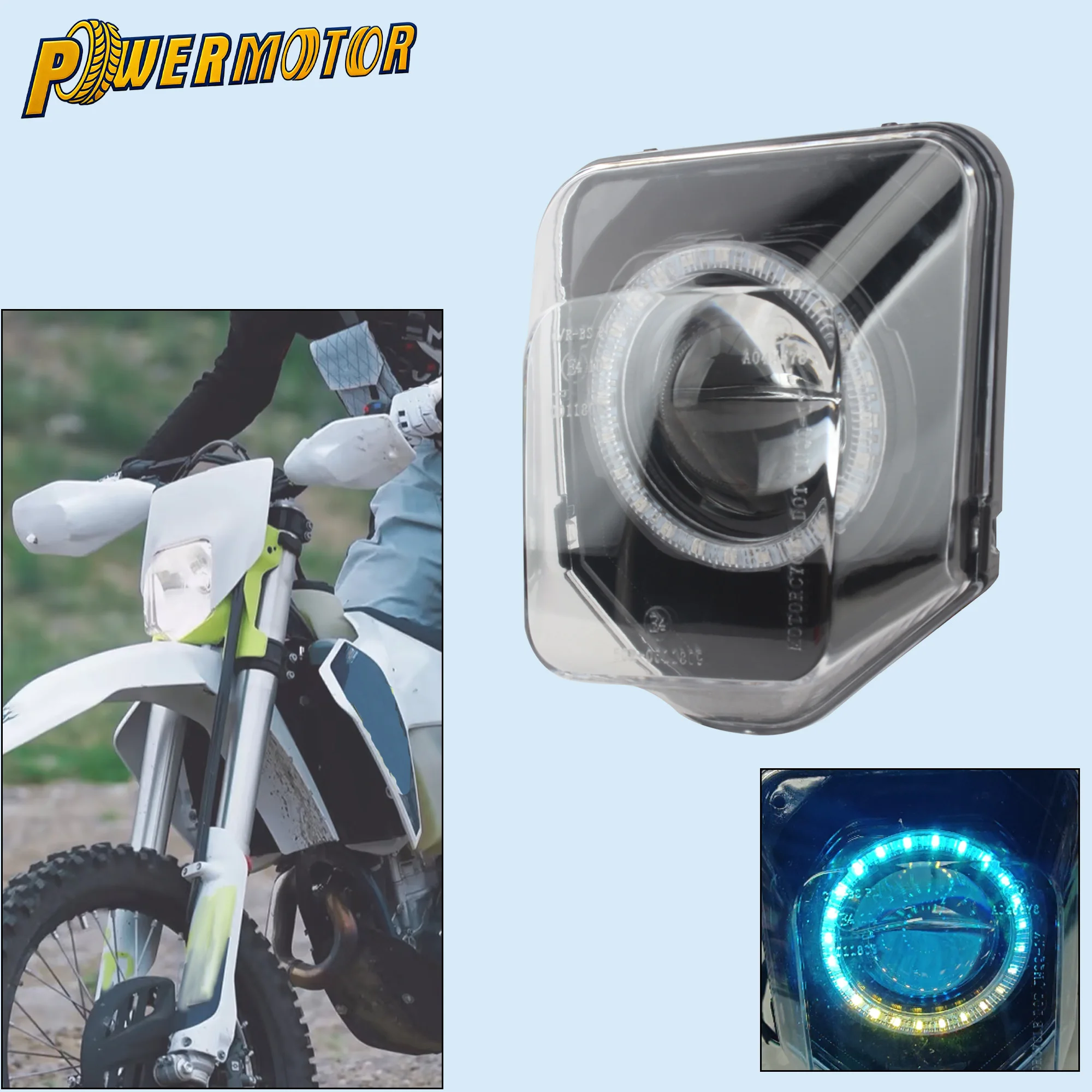 

Motocross RGB LED Headlight App Control Angel Eyes For Husqvarna TE 150 250 300 FE 250 350 450 501 701 SM Enduro 2014–2024
