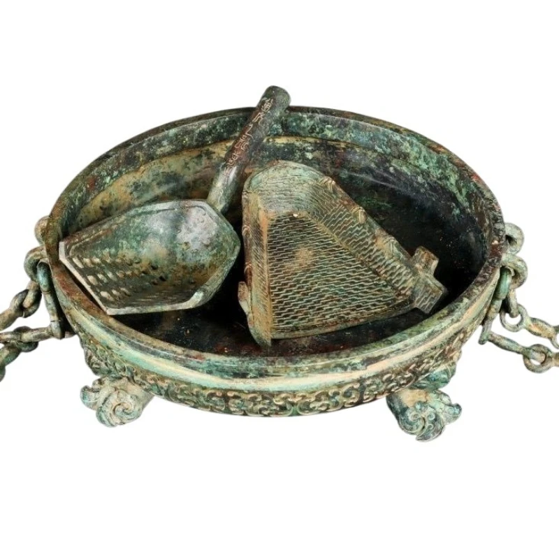 a rare treasure from an old collection, ornament made of pure copper with ancient-style decoration