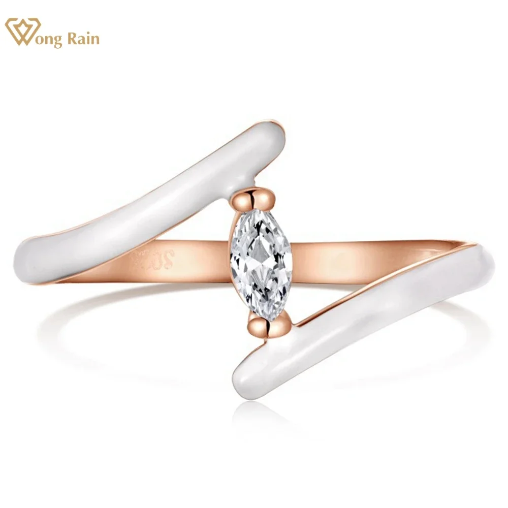 

Wong Rain Fashion 100% 925 Sterling Silver Marquise Cut 2.5*5MM High Carbon Diamonds Ring for Women Fine Jewelry Gifts Wholesale