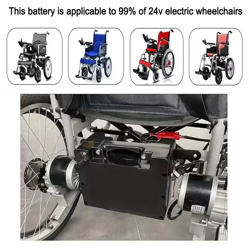 2024 NUOVA batteria al litio 18650 ad alta capacità 24V 30000mAh, batteria per sedia a rotelle elettrica + caricabatterie 29,4V 2A