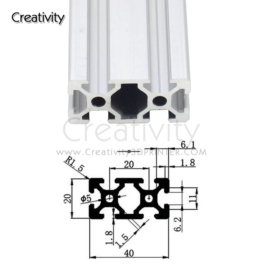 CNC 3D Printer Parts 2040 Aluminum Profile European Standard Anodized Linear Rail Aluminum Profile 2040 Extrusion 2040 cnc part