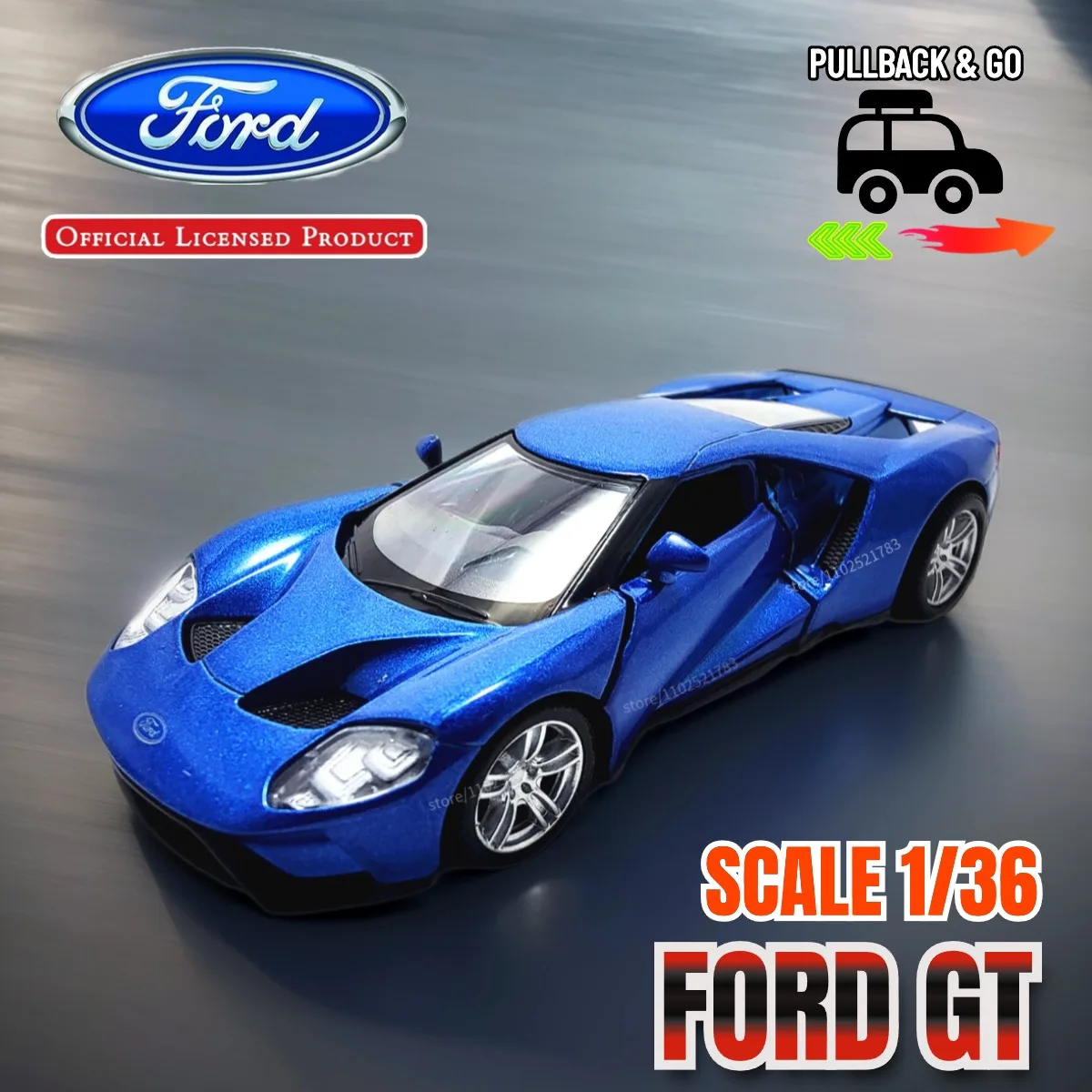 

Модель игрушечного автомобиля Ford GT Pullback 1/36, Официальная Лицензированная Лицензионная литой автомобиль, копия масштаба, подарок на Рождество, детская игрушка для мальчиков