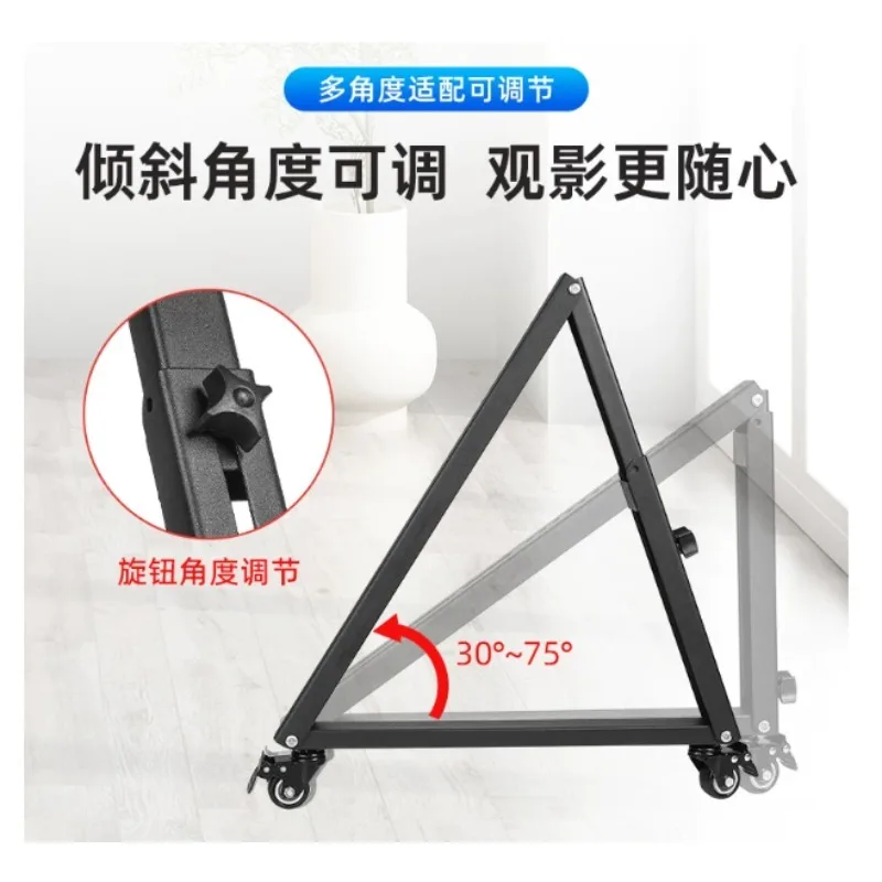 32‑65 Inch Low Height Movable TV Stand Tripod Stage Screen Cart Cold‑Rolled Steel For Flat Screen TV Conference Exhibition