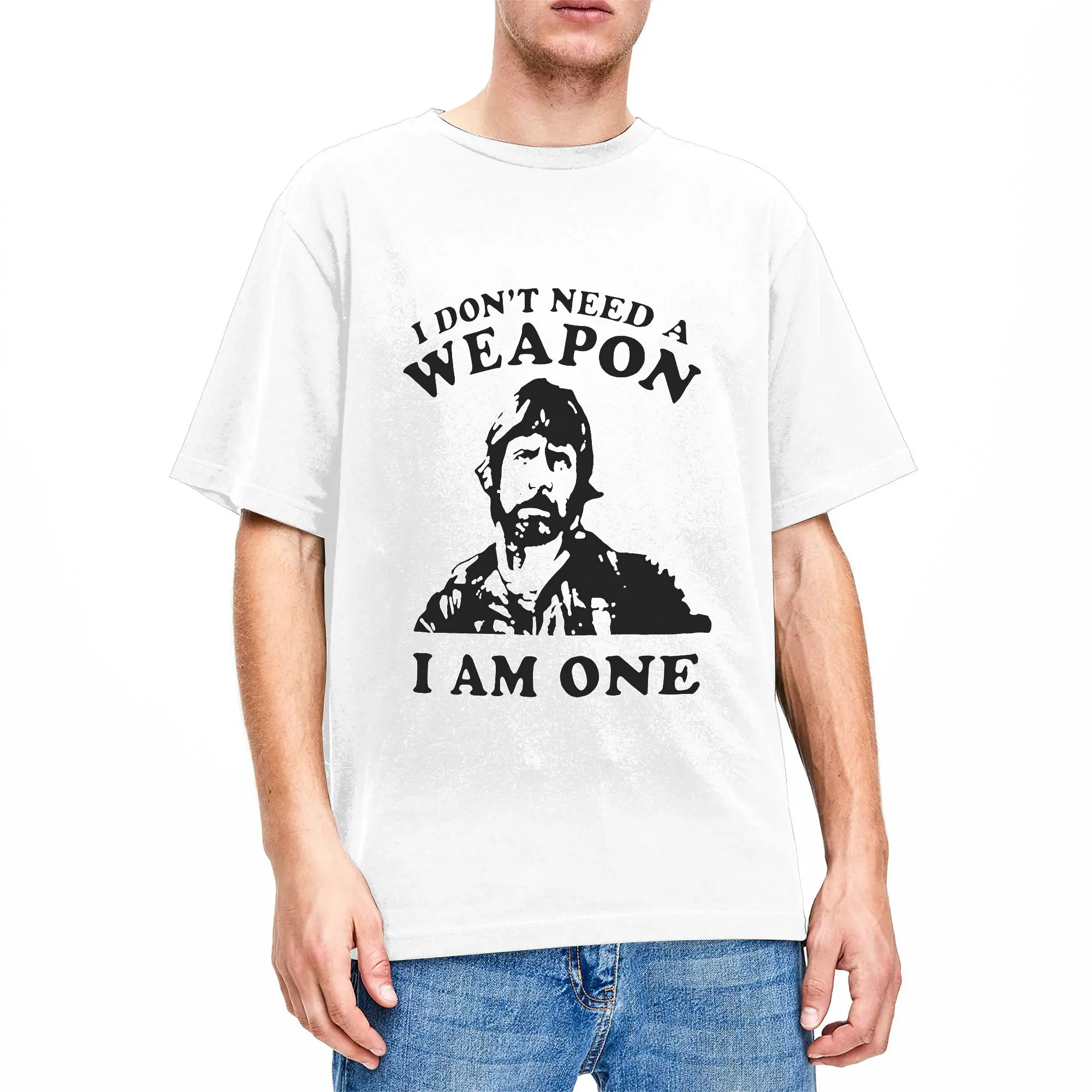 Funny Chuck Norris T-Shirts Men Round Neck Pure Cotton T Shirts  Short Sleeve Tee Shirt 4XL 5XL 6XL Clothes