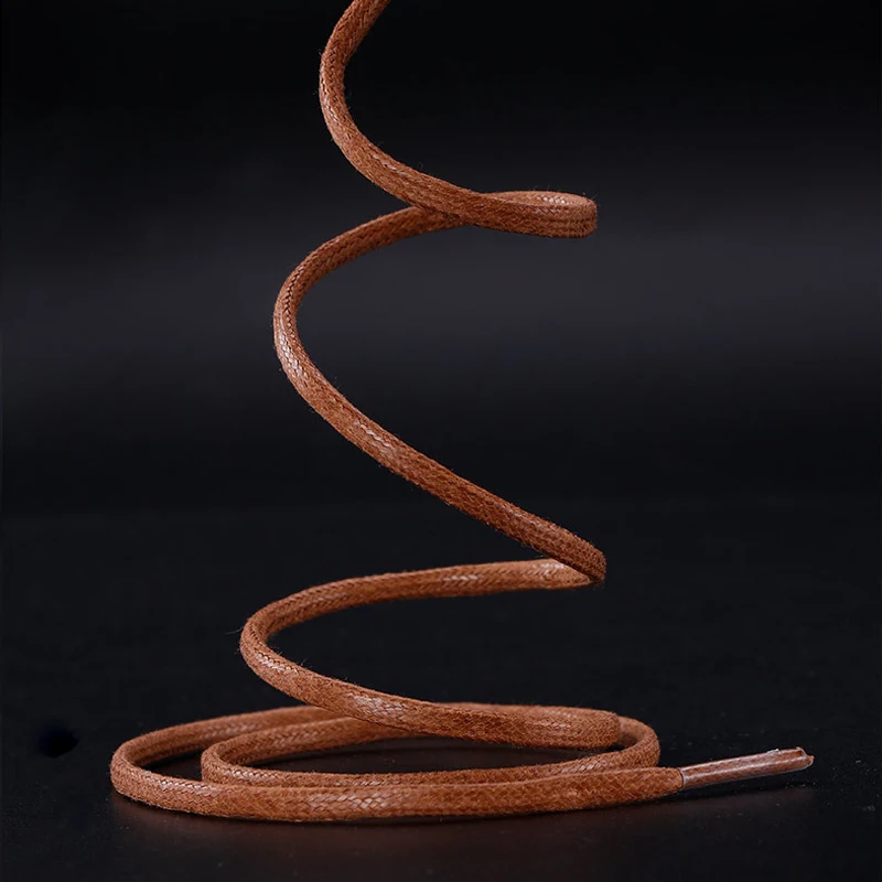 60-180CM 12Colors Waterproof Round Waxing Leather Shoelaces Classic Simple Soft All Match Boot Strings Laces