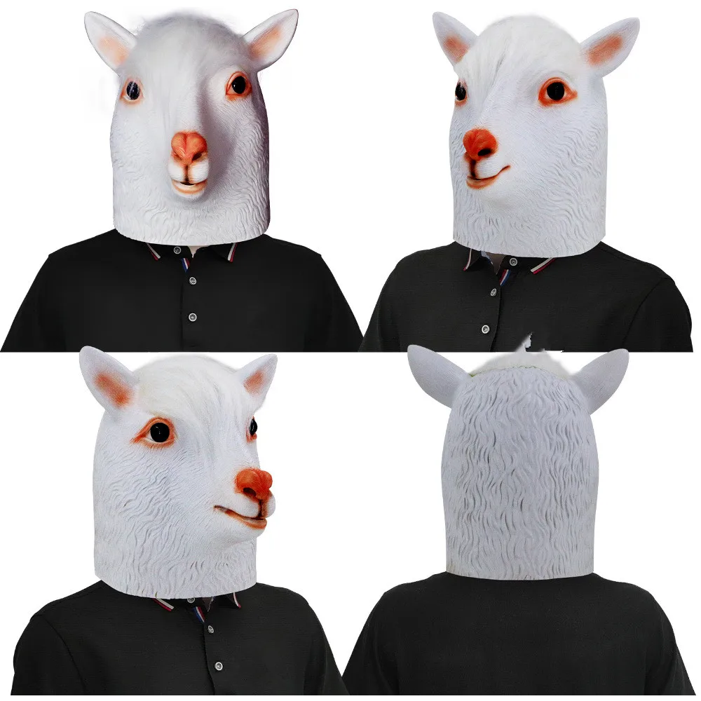 Alpaka-Maske, Natürliche Latex-Alpaka-Kostümmaske für Halloween-Partys und Cosplay – Detail 3