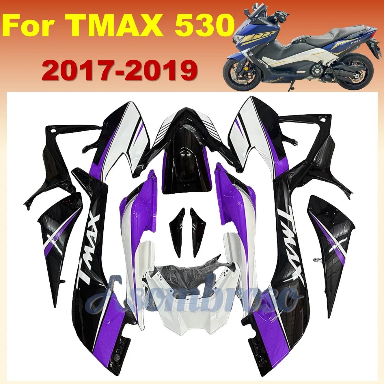 Full Set Aftermarket Fairings kit For Yamaha TMAX530 2017 2018 2019 TMAX 530 17 18 19 T-MAX530 Injection bodyset