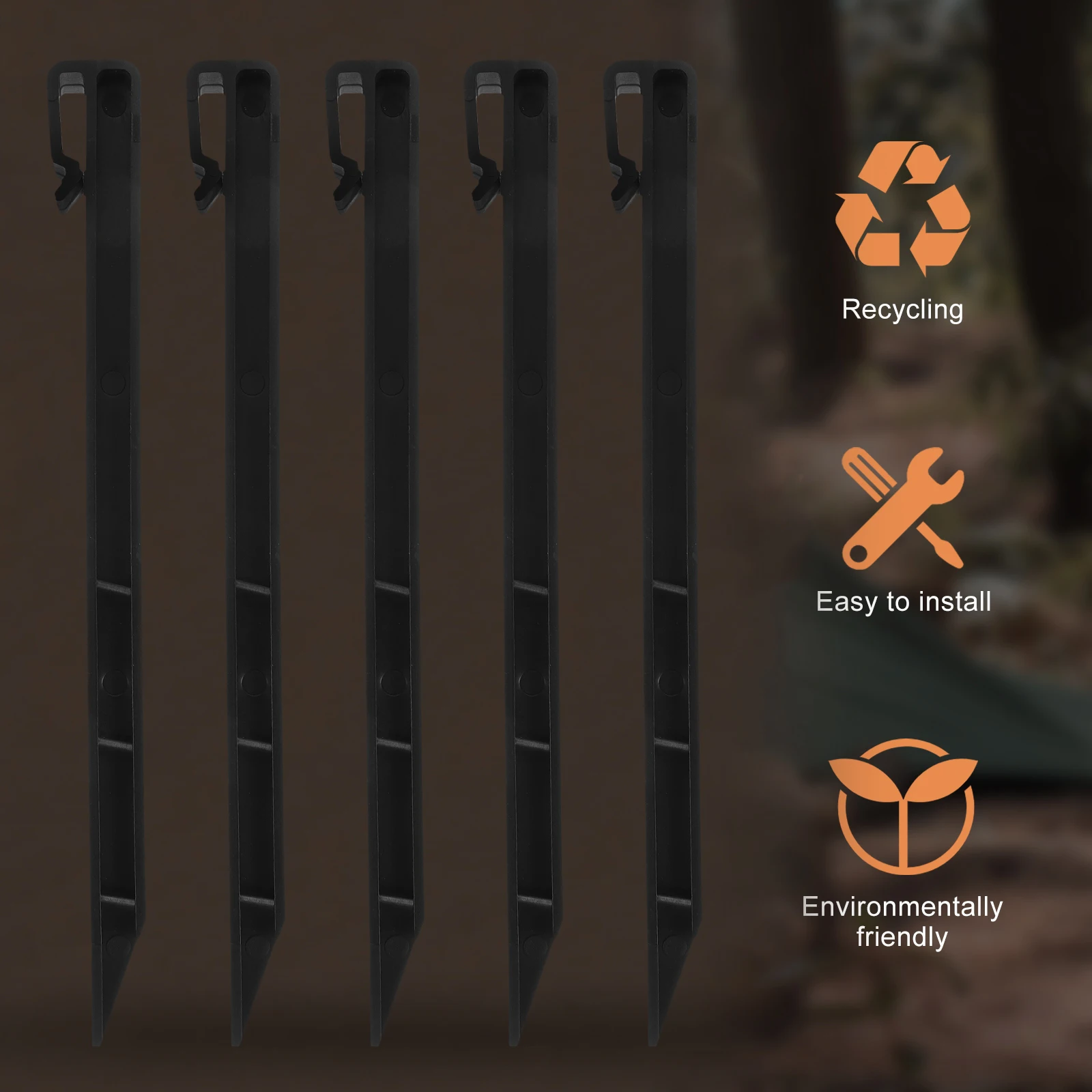 

20 pcs Plastic Ground Stakes Gardening Garden Outdoor Lawn Lightweight Lawn Garden Stakes Easy Carry Tent Accessories Not Deform