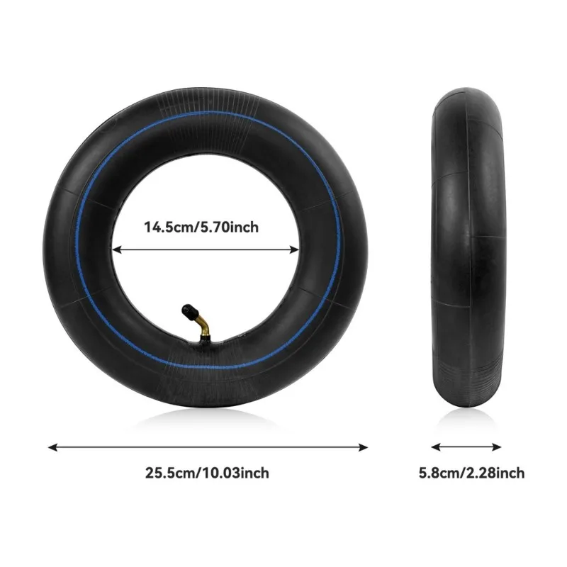 A74K-Inner Tube Replacement 90/65-6.5 90 Degree Bent Valve Thickened Blue Stripe Rubber Tire For Electric Scooter Accessories