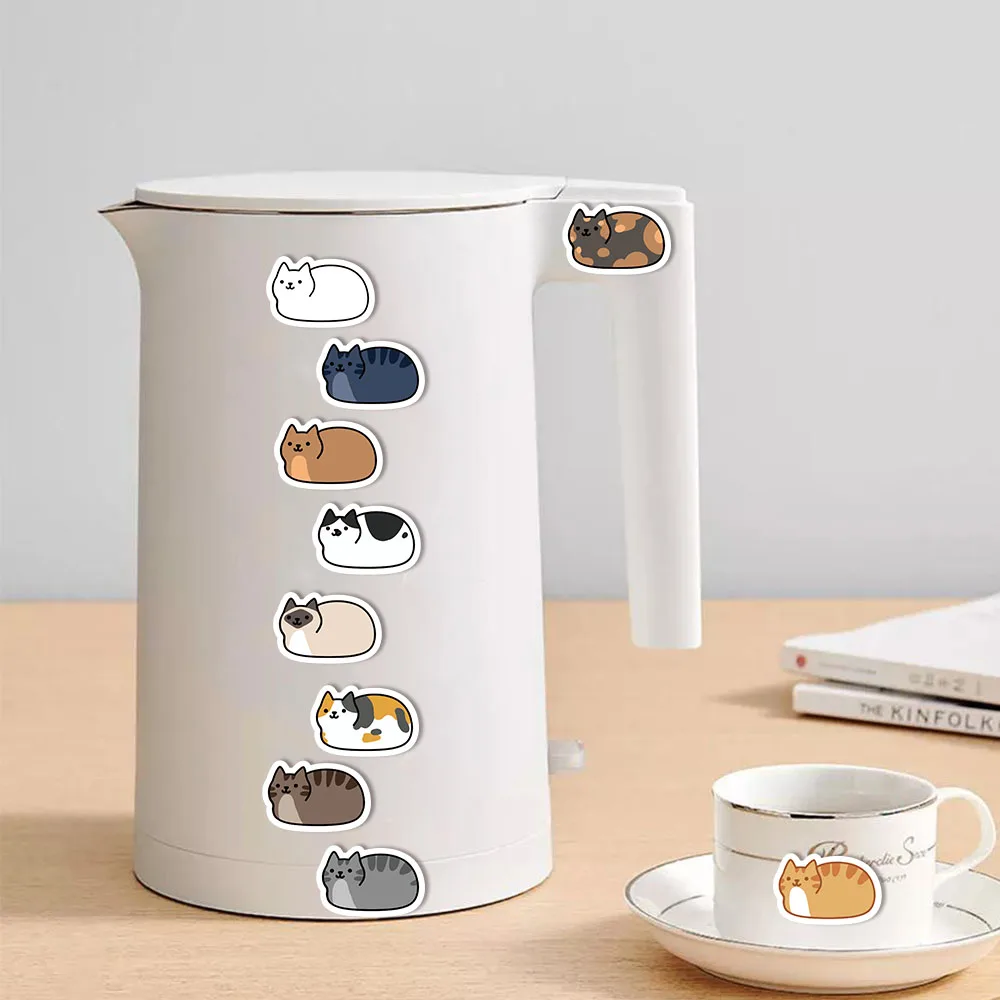 500PCS Cartoon Cat Tuotuo Reward Stickers 10 Cat Models 2.5cm/1.0in Learning Reward Games Party Gift Seals