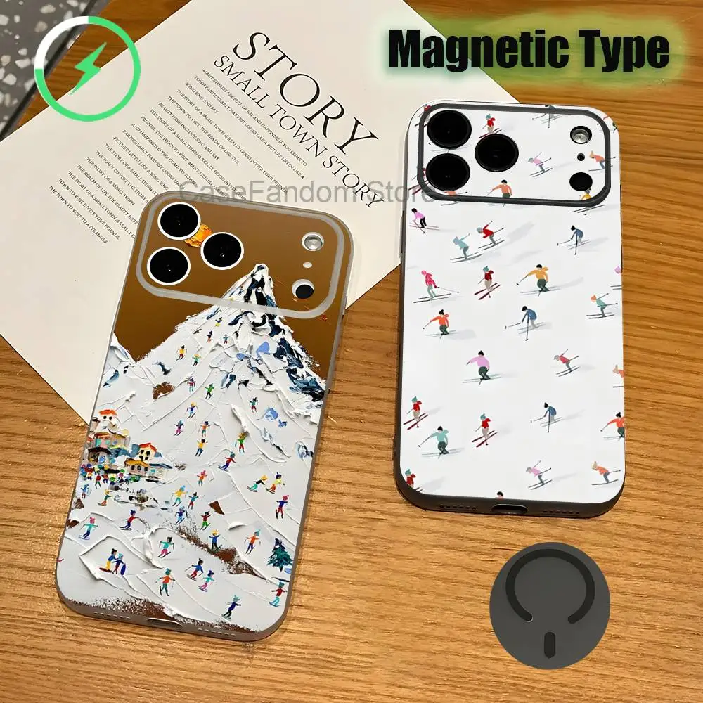 Yayoi Kusama Pumpkin Magnetic Wireless Charging Transparent gray Phone Case For iPhone 17,16,15,14,13,12,11,Pro,Max,Plus