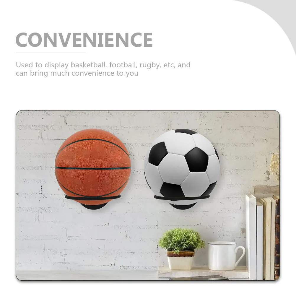 Estante de exhibición de baloncesto, soporte de almacenamiento de pelotas deportivas de hierro, resistente a la oxidación, para el hogar, sala de estar, sala de exposiciones, 2 uds.
