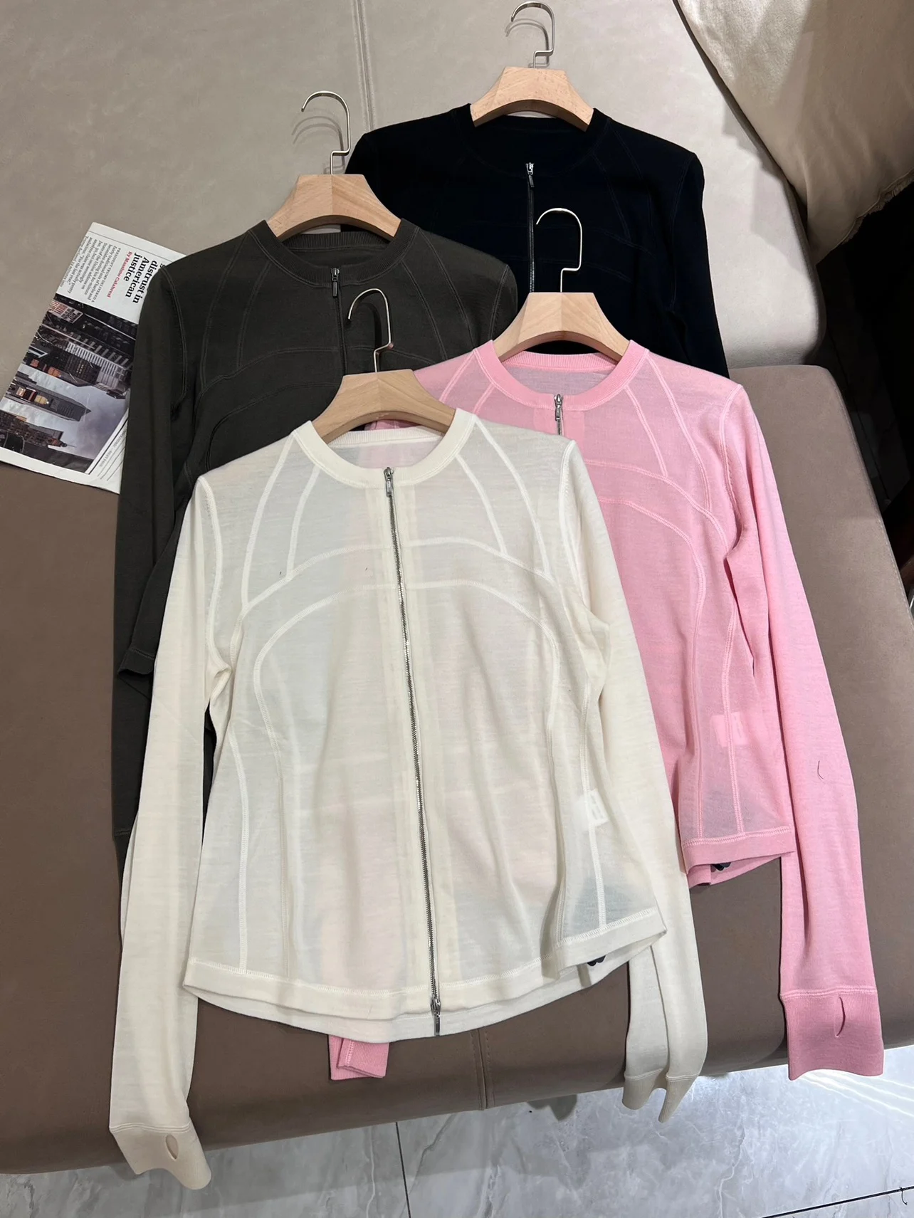 

Summer worsted wool lightweight sun protection slim casual knitted cardigan